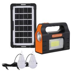 Home Solar Solution With Powerbank 2 Lights And Portable Cob And Torch
