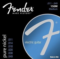 Fender 12 Sets Bulk Pure Nickel Medium Gauge Electric Guitar Strings 11-49 150M
