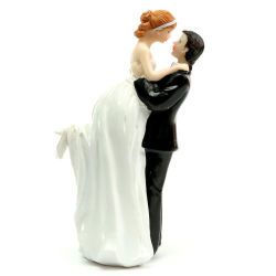 Gorgeous Embrace Resin Wedding Cake Topper - Bride And Groom - "sweet Love
