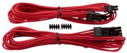 - Individually Sleeved Type 4 Psu Cables Pcie With Single Connector - Red