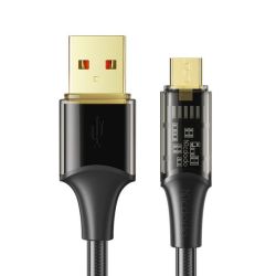 3 Amp USB A To Micro USB Transparent Fast Charging Cable 24 Gold