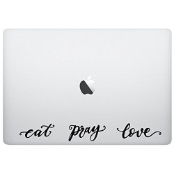 Laptop Mac - Eat Pray Love - Matte Black Skins Stickers