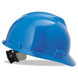 Msa 475359 V-gard Hard Hats Ratchet Suspension Size 6 1 2-8 Blue