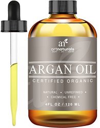 Organic Artnaturals Argan Oil For Hair Face And Skin Grade A Triple Extra Virgin Cold Pressed From The Kernels Of The Moroccan Argan Tree