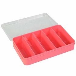 Everything Mary 5 Compartment Plastic Bead Storage Box - 5 Total Storage Spaces- Pink Organizer Storage For Large Small MINI Tiny Beads - Plastic