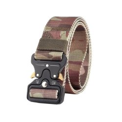 Heavy Duty Metal Buckle Military Tactical Waist Belt - Forest Camouflage