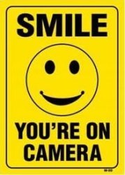 Smile You're On Camera 14X10 Heavy Duty Plastic Sign