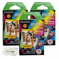 Fujifilm Instax MINI 8 Instant Film 3-PACK 30 Sheets Value Set For Fujifilm Instax MINI 8 Cameras - Rainbow ...