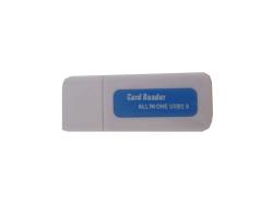 Raz Tech All In One Card Reader Usb 2.0 For Memory Cards Tf Cards Microsd Cards And Others - Metallic Blue