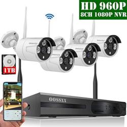 EWarehouse 2019 Update HD 1080P 8-CHANNEL Oossxx Wireless Security Camera System 4PCS 960P 1.3 Megapixel Wireless Indoor outdoor Ir Bullet Ip Cameras P2P App HDMI Cord &