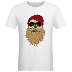 Full Beard Skull Punk With Sunglasses Cool Tops T-Shirt Novelty Design Printed