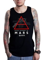 30 Thirty Seconds To Mars Glyphic Symbol Logo Mens Tank Top Large Black
