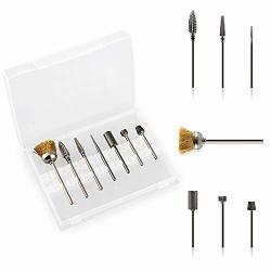 Belle Nail Drill Bits Set 7PCS Tungsten Carbide Acrylic Nail File Drill Bit 3 32" With Storage Case Holder
