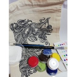 Adult Fabric Painting Bag Unicorn Kit