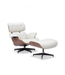 white leather eames chair