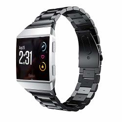 Goseth Compatible With Fitbit Ionic Band Mesh Stainless Steel Band Replacement Accessories Compatible With Fitbit Ionic Black large Size