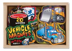 Melissa & Doug Wooden Vehicle Magnets In A Box 20 Pcs