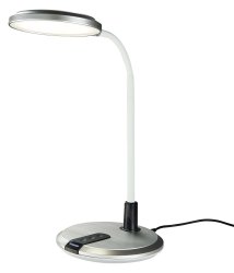 Bright Star Lighting - 8 Watt LED Table Lamp With Flexible Rubber Arm - Silver