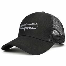Black Baseball Hat Classic Snapback S-upra-classic-outline- Design Mesh Cap