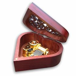 Bankour Play Music Of The Night Wooden Hollow Out Heart Shape Music Box With Sankyo Musical Movement