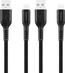Volkano Weave Series Micro USB 4 Cable Pack Black