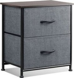 Nightstand With 2 Fabric Drawers Set Of 2