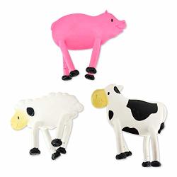 Kipp Brothers Assorted Bendable Farm Animal Toys Pigs Sheep Cows - Pack Of 12