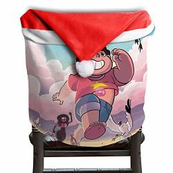 Cnjellaw S-ste-ven-universe Crystal Gems Christmas Chair Covers Print Santa Claus Hat Seat Slipcovers Party Dining Room Decor Xmas Gift Chair Protector Set