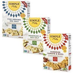 Simple Mills - Almond Flour Grain Free Gluten Free Crackers - Vegan Paleo Variety Pack - 4.25 Ounce Each Pack Of 3