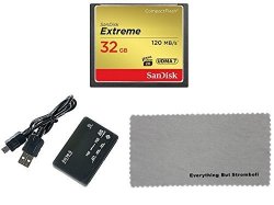Sandisk Extreme 32GB Compactflash Cf Memory Card For Nikon D300 D300S D810 Digital Dslr Cameras HD Udma 7 SDCFXSB-032G-G46 With Everything But Stromboli Combo