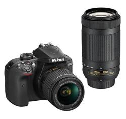 Nikon D3400 Dslr Camera With Af-p Dx Nikkor 18-55MM F 3.5-5.6G VR And Af-p Dx Nikkor 70-300MM F 4.5-6.3G Ed
