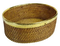 Hand Woven Decorative Oval Basket Multipurpose Wooden Wicker Cane Baskets PWN-CB53A