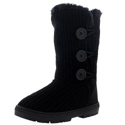 Womens Triplet Button Waterproof Winter Snow Boots - 8 - BLK39 EA0288