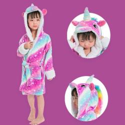 Kids Pink & Blue Starry Unicorn Gown - 140