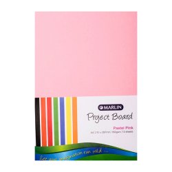 Marlin Project Boards A4 160GSM 10'S Pastel Pink Pack Of 10