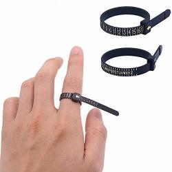 KUUQA 2Pcs US Ring Sizer Plastic Finger Sizer Ring Gauge Measuring Tool Belt with Jewelry Polishing Cloth 