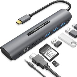 USB C Hub For Macbook Pro 8 In 1 USB C Multiport Adapter With 4K HDMI USB 3.0 And Usb-a Ports 60W Power Sd tf