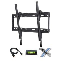 Atlantic Tilt Tv Wall Mount For 37"-84" Flat Screen Tvs With 6' High-speed HDMI Cable Cable Ties And Leveler Size 37" To 84