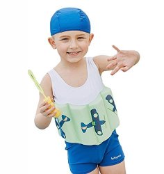 Kingswell Float Suit Toddler Swimsuit Kids Swim Training Aid Jacket Vest Suit with Removable Buoyancy Float for Toddler Girls