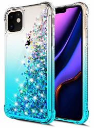 Worldmom For Iphone 11 Case Gradient Colorful Design Bling Flowing Liquid Floating Sparkle Colorful Glitter Waterfall Tpu Protective Phone Case For Apple Iphone 11 6.1 Inch 2019 Blue