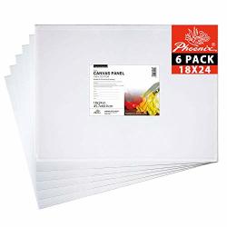 PHOENIX Painting Canvas Panel Boards Students & Kids 16x20 Inch / 6 Pack 1/7 Inch Deep Super Value Pack for Professional Artists 