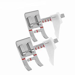 Fqtanju 2PCS Adjustable Guide Sewing Machine Presser Foot. Fits Most Low Shank Domestic Sewing Machine Brother Babylock Euro-pro Janome Kenmore White Juki New Home