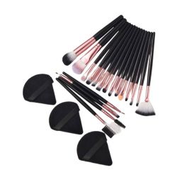 18-PIECE MINI Synthetic Professional Make-up Brush Set And 3 Make-up Puffs.