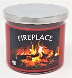 S&m Candle Factory Fireplace Candle - 3 Wick Scented Soy Wax 14.5OZ Fireside Candle 80 Hour Burn Time Made In Usa 14.5 Oz Red
