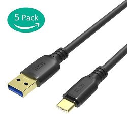 Iczi Samsung S9 Cable USB C Cable 3FT 5 Pack USB C To USB 3.0 Charging Cable For Samsung Galaxy S8 NOTE 8 Huawei Mate