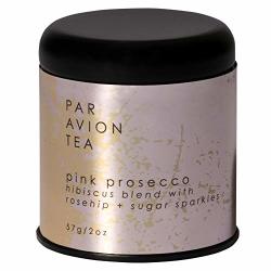 Par Avion Tea Glitter Tea Pink Prosecco - Small Batch Loose Leaf Tea With Edible Flakes - 2 Oz