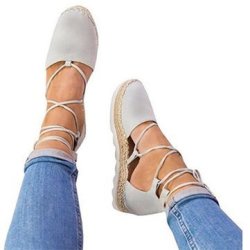 Womens Strappy Espadrilles Casual Summer Platform Sandals : 7 Shoe Color: Gray