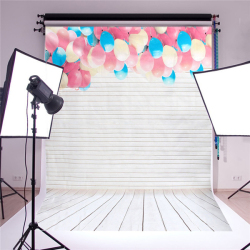 5x7ft Studio Photography Backdrop Background Props Lovely Balloon Wood Floor