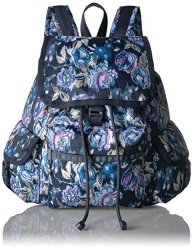 Lesportsac Women's Classic Medium Voyager Backpack Night Blooms Blue