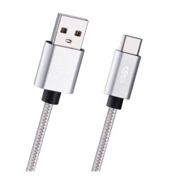 Pro Bass Braided Series Micro USB Cable - Silver